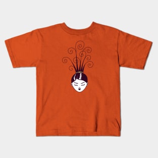 Swirly Weird Hairstyle Kids T-Shirt